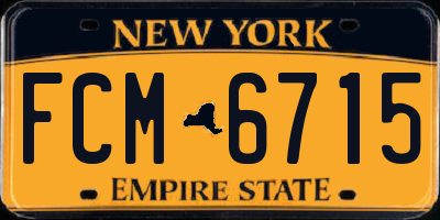 NY license plate FCM6715