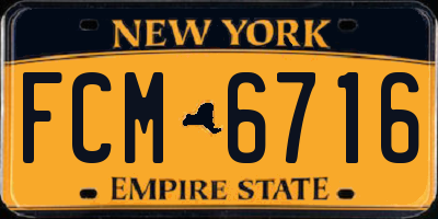NY license plate FCM6716