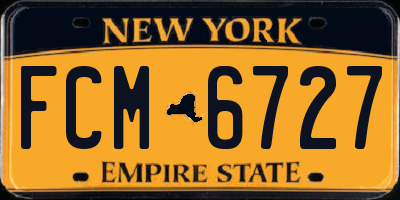 NY license plate FCM6727