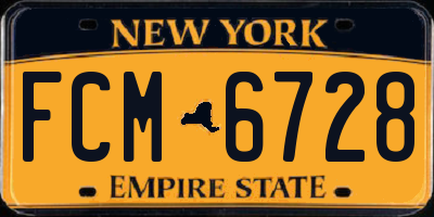 NY license plate FCM6728