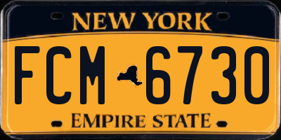 NY license plate FCM6730