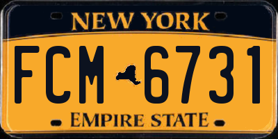NY license plate FCM6731