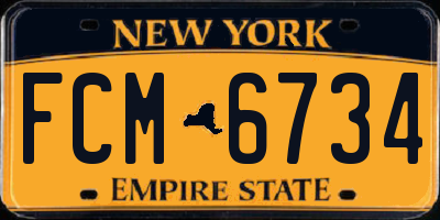 NY license plate FCM6734