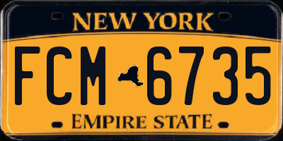 NY license plate FCM6735