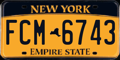 NY license plate FCM6743