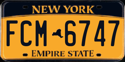 NY license plate FCM6747