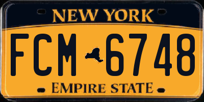 NY license plate FCM6748