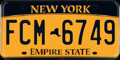 NY license plate FCM6749