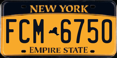 NY license plate FCM6750