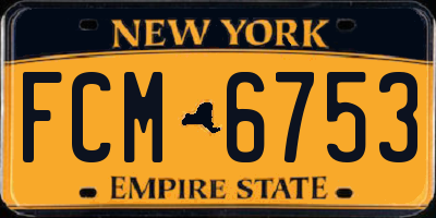 NY license plate FCM6753