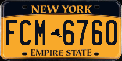 NY license plate FCM6760