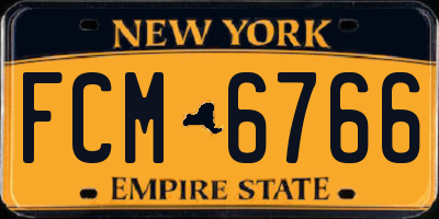 NY license plate FCM6766
