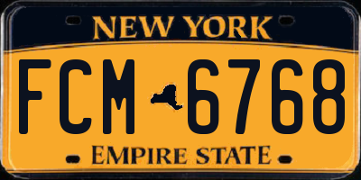 NY license plate FCM6768