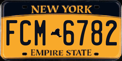 NY license plate FCM6782