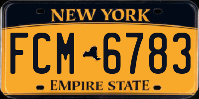 NY license plate FCM6783