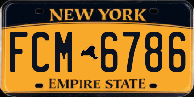 NY license plate FCM6786
