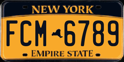 NY license plate FCM6789