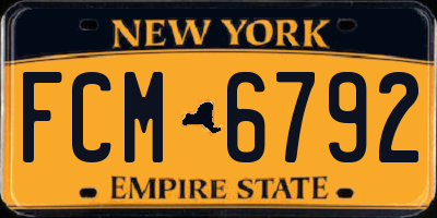 NY license plate FCM6792