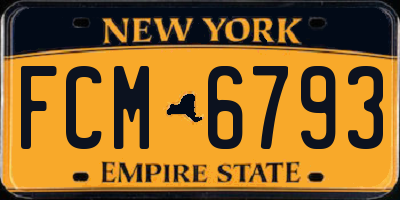 NY license plate FCM6793
