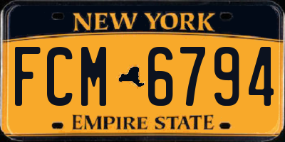 NY license plate FCM6794