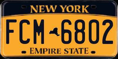 NY license plate FCM6802