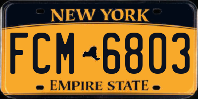 NY license plate FCM6803