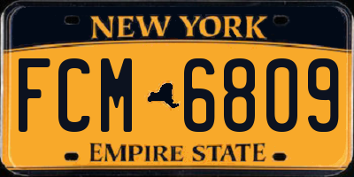 NY license plate FCM6809