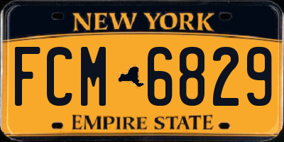 NY license plate FCM6829