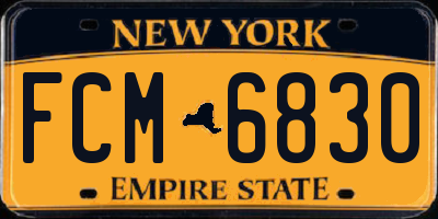NY license plate FCM6830