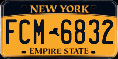 NY license plate FCM6832