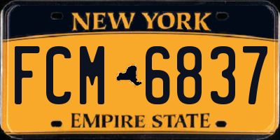 NY license plate FCM6837