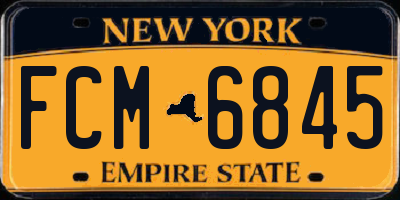 NY license plate FCM6845