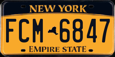 NY license plate FCM6847