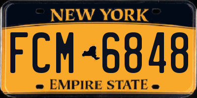 NY license plate FCM6848
