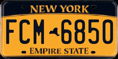 NY license plate FCM6850