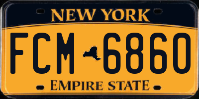 NY license plate FCM6860
