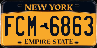 NY license plate FCM6863