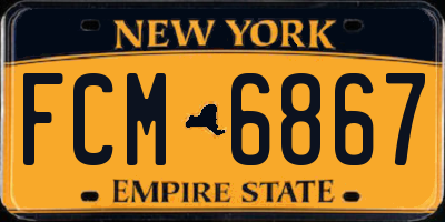 NY license plate FCM6867