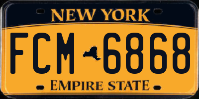 NY license plate FCM6868