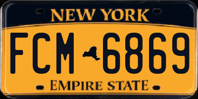 NY license plate FCM6869