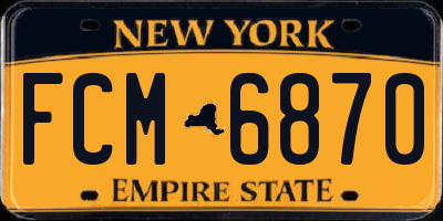 NY license plate FCM6870