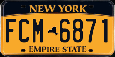 NY license plate FCM6871