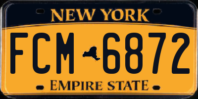 NY license plate FCM6872