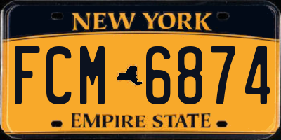 NY license plate FCM6874