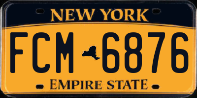NY license plate FCM6876