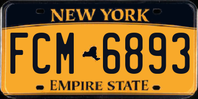 NY license plate FCM6893