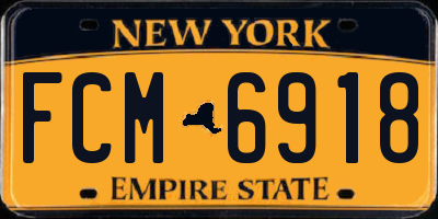 NY license plate FCM6918