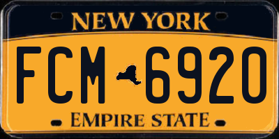 NY license plate FCM6920