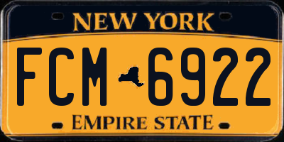 NY license plate FCM6922