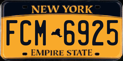 NY license plate FCM6925